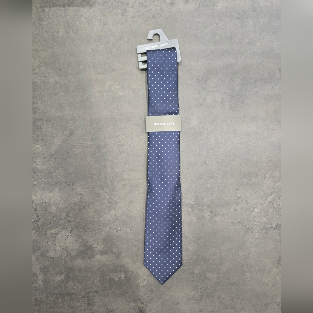 Michael Kors Blue Tie with White Dots
